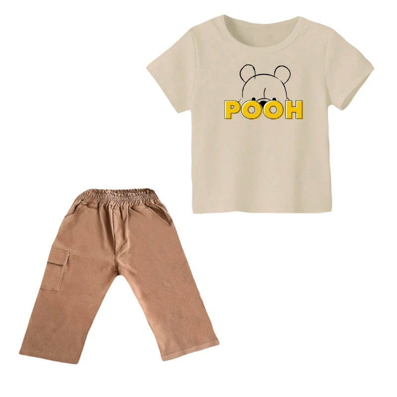 ست تی شرت و شلوارک دخترانه مدل پو کد ۳