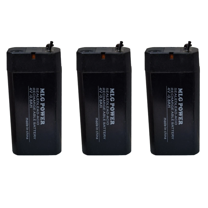 باتری سیلد اسید 4 ولت 800 میلی آمپر ساعت ام ال جی پاور مدل 4V-800mah بسته 3 عددی