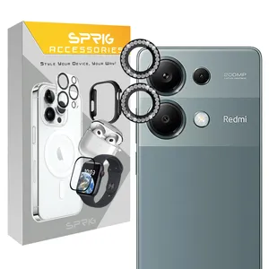 Sprig Ring Metal Diamond Camera Lens Protector For Xiaomi Redmi Note 13 Pro 4G