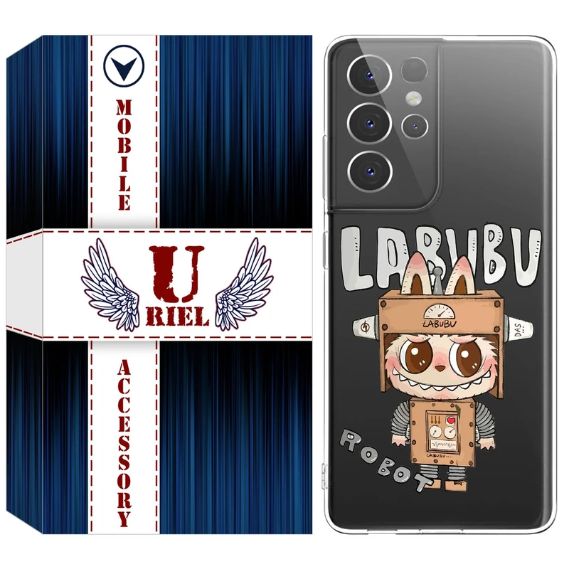 کاور یوریل مدل Clear کد 121 طرح لبوبو Labubu مناسب برای گوشی موبایل سامسونگ Galaxy S21 Ultra
