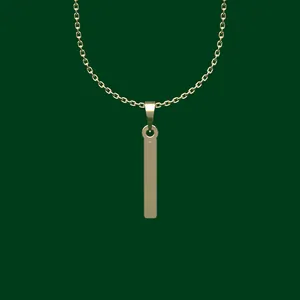 گردنبند طلا 18 عیار زنانه مدوپد مدل مستطیل کد FF2-1-1088