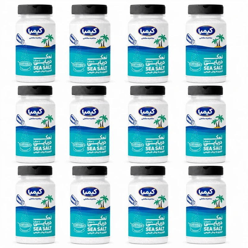 نمک دریایی کیمیا قوطی - 500 گرم بسته 12 عددی