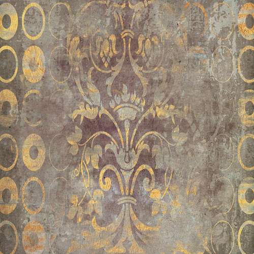 پوستر دیواری سه بعدی مدل پتینه پیچک داماسک هندسی DVRF2486