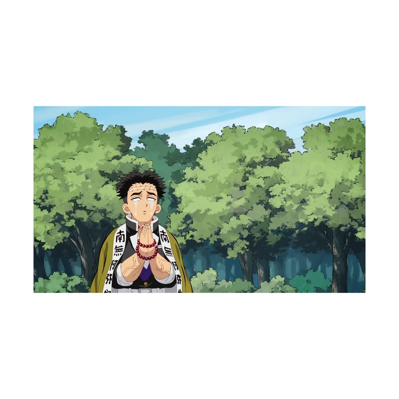 استیکر لپ تاپ و موبایل مدل انیمه طرح شیطان کش گیومی هیمجیما demon slayer Gyomei Himejima کد 842