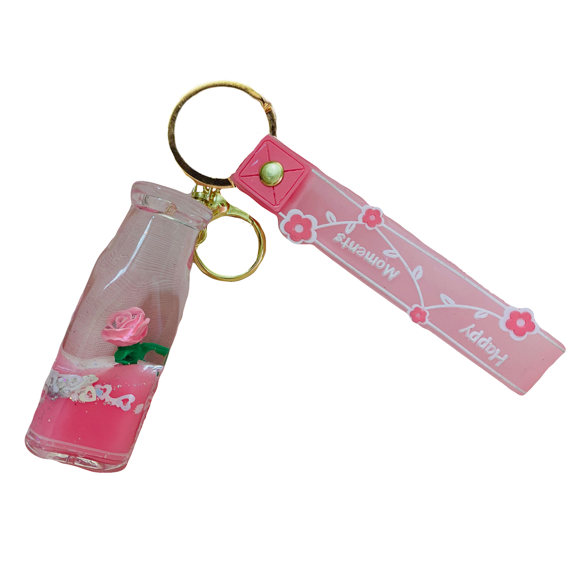 جاکلیدی مدل آکواریومی طرح بطری گل رز کد JIMI110