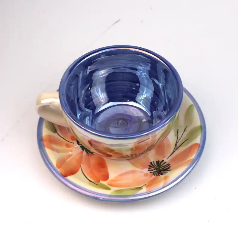 ست فنجان و نعلبکی سرامیکی مدل لاستر