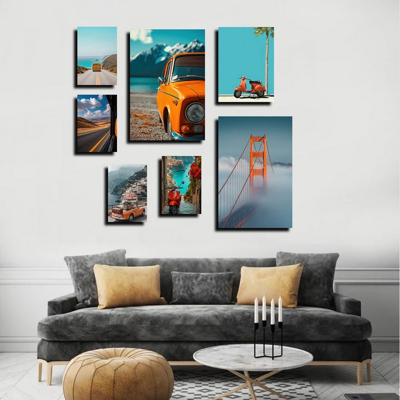 تابلو شاسی بکلیت طرح ساحل و ماشین مدل SH-4262 مجموعه 7 عددی