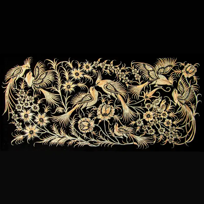 تابلو قلمزنی طرح گل ومرغ 5080-13