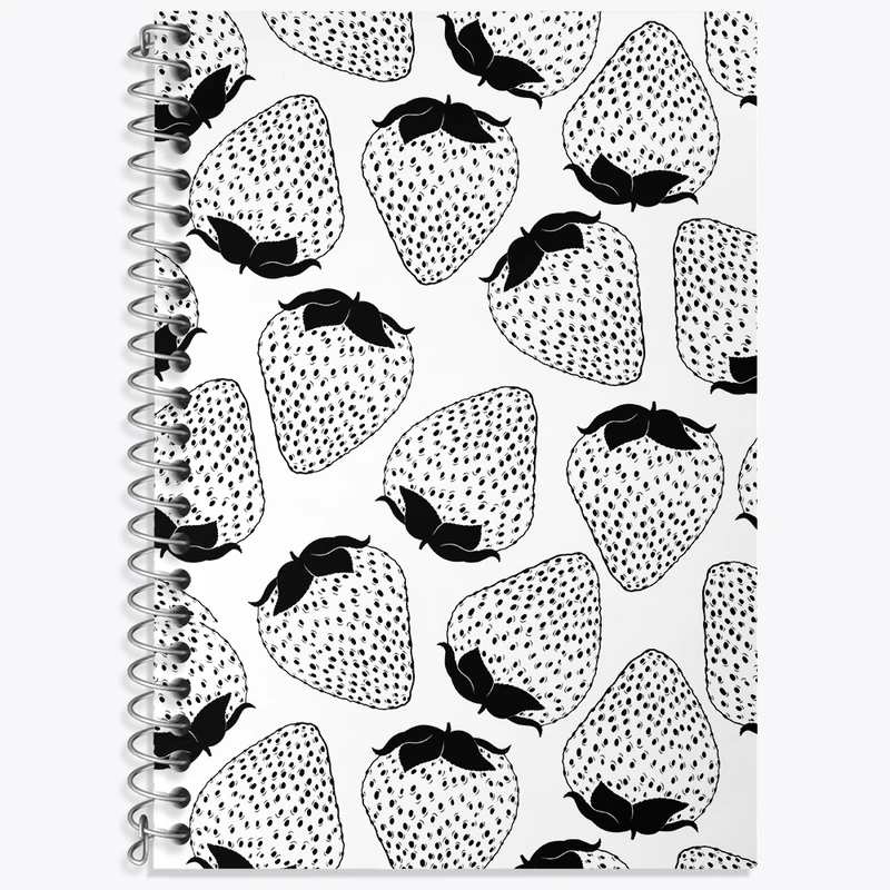 دفتر زبان 50 برگ خندالو مدل دو خط طرح توت فرنگی کد N637