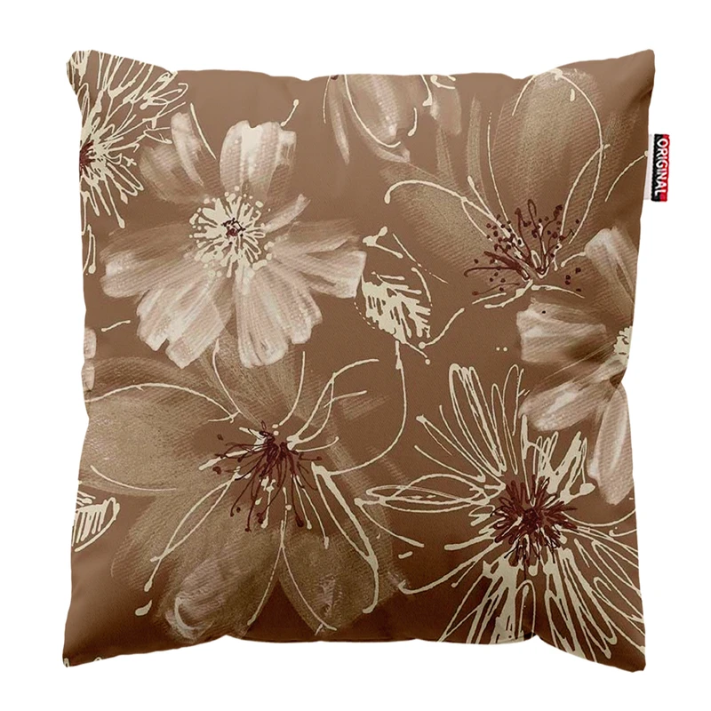 کوسن پاد آفرین مدل مینیمال طرح گل و برگ کد PK403267 سایز 40*40 سانتی متر