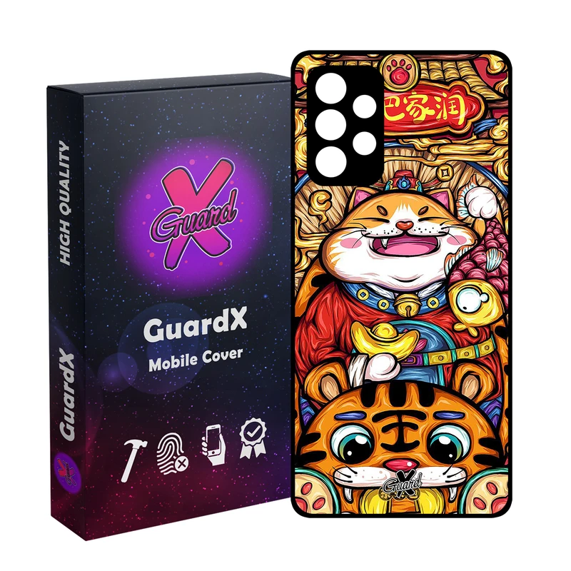 کاور گارد ایکس طرح گربه مدل Glass10440 مناسب برای گوشی موبایل سامسونگ Galaxy A52/A52S