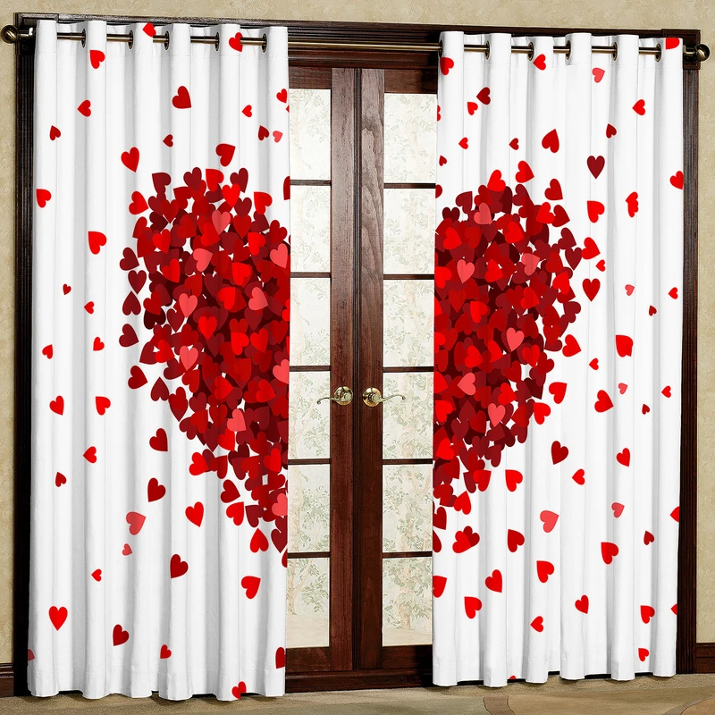 پرده مدل قلب مخمل پانچی کد 4509 سایز 200x140 سانتی متر