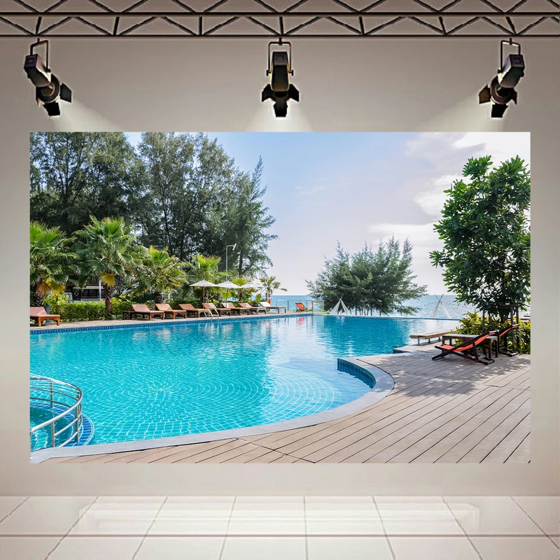 پوستر دیواری طرح استخر مدل ویو دریا کد AR305384