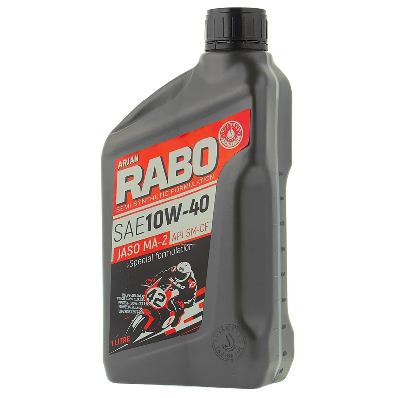 روغن موتور سیکلت نیمه سنتتیک ارژن رابو مدل SM 10W-40 حجم 1 لیتر