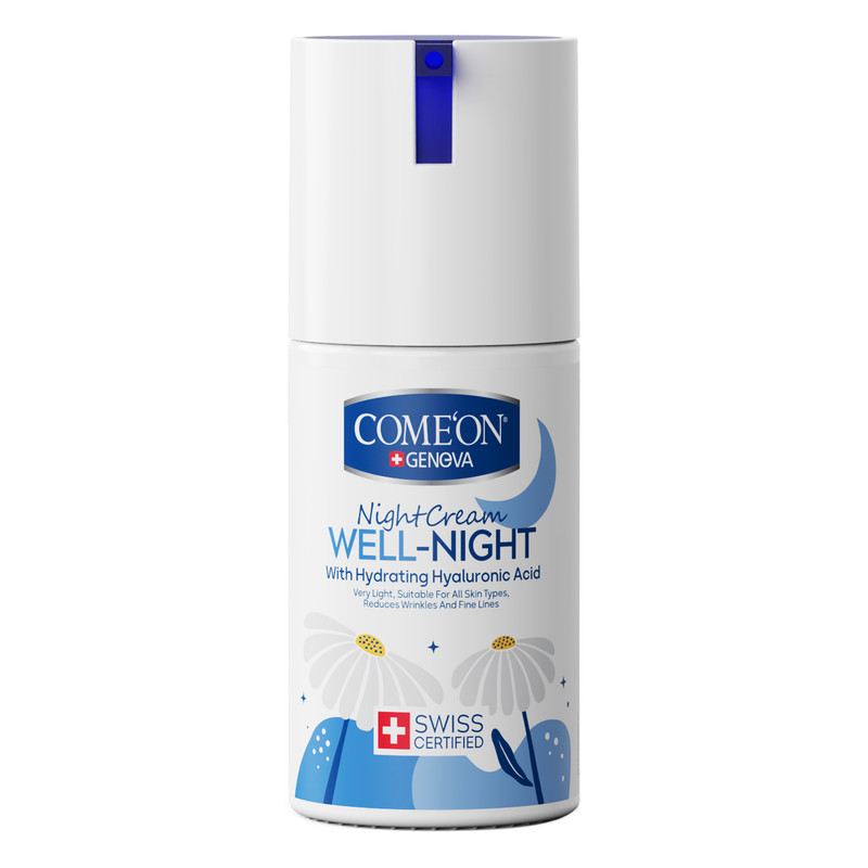 کرم آبرسان صورت کامان مدل WELL NIGHT مناسب برای انواع پوست حجم 100 میلی لیتر