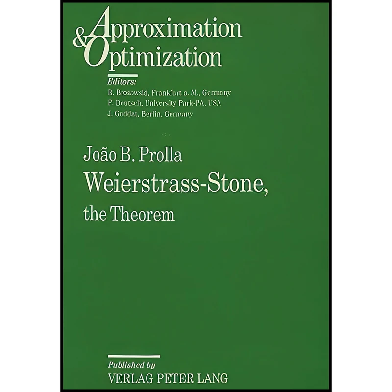 کتاب Weierstrass-Stone, اثر João B. Prolla انتشارات تازه ها