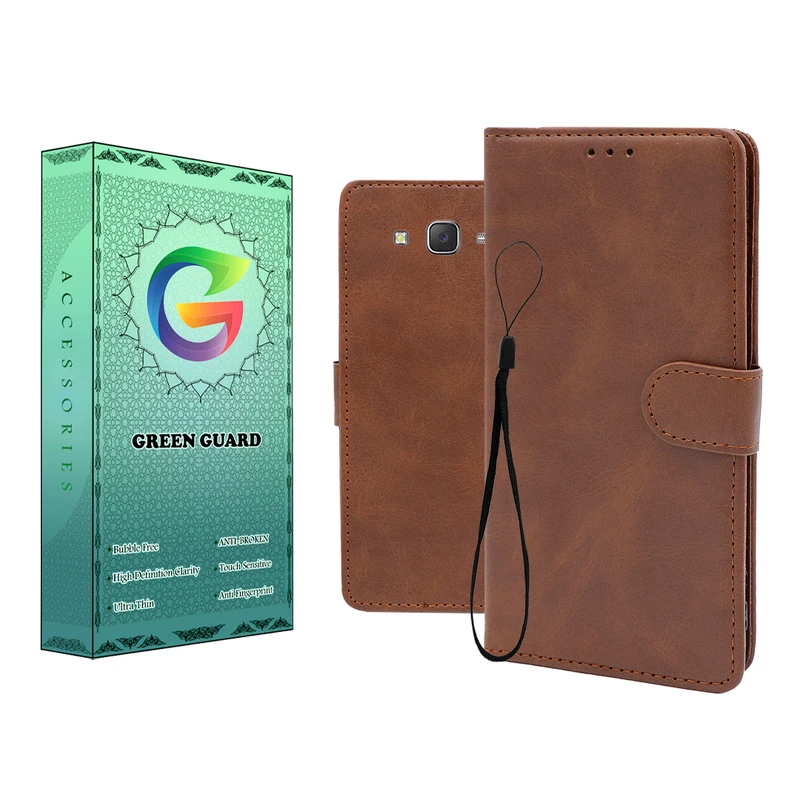 کیف کلاسوری گرین گارد طرح چرمی مدل Landing مناسب برای گوشی موبایل سامسونگ Galaxy J5 2015 به همراه بند آویز