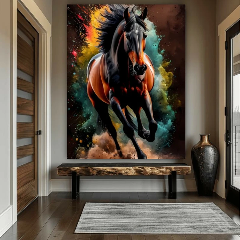  پوستر طرح مخمل اسب مدل یال مشکی کد BK22920