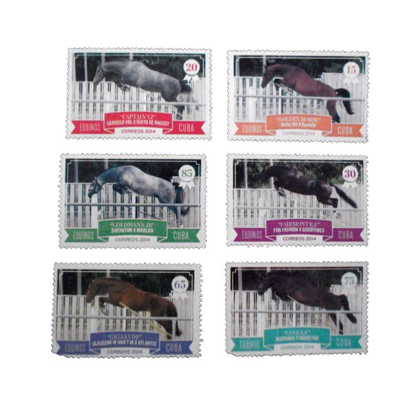تمبر یادگاری مدل اسب کد bc-1413 مجموعه 6 عددی