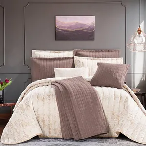 سرویس روتختی مدل پتینه مخمل دو نفره 9 تکه