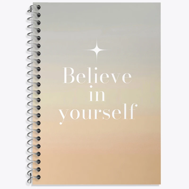 دفتر زبان 50 برگ خندالو مدل سه خط طرح Believe In Yourself کد N2289
