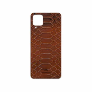 MAHOOT Brown-Snake-Leather Cover Sticker for Samsung Galaxy M12
