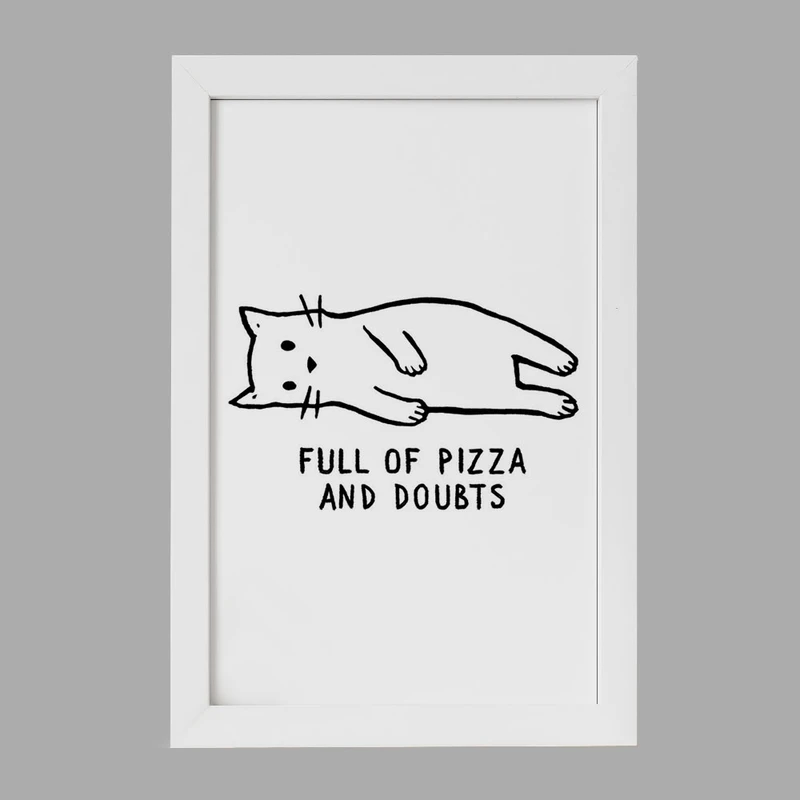 تابلو خندالو مدل گربه و پیتزا کد 29326