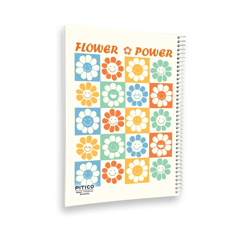 دفتر مشق 80 برگ پیتیکو مدل گل افتاب گردون رنگی کد 535