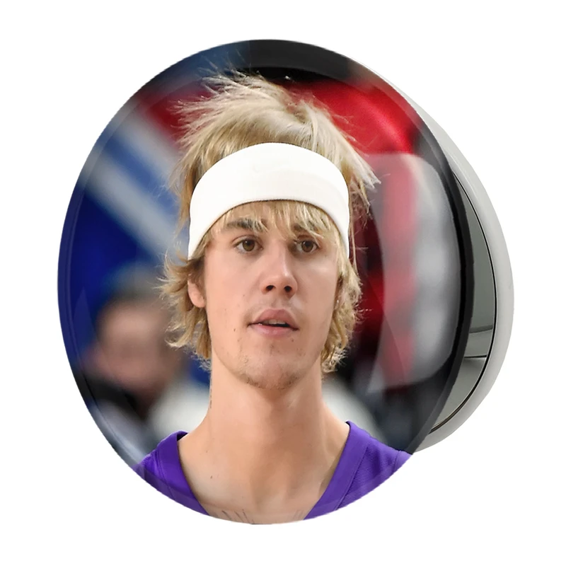 آینه جیبی خندالو طرح جاستین بیبر مدل تاشو کد 19036