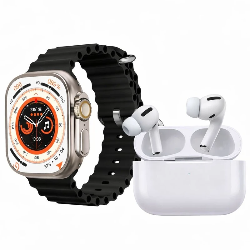 ساعت هوشمند 49 میلی متری ایکس 8 مدل uniue به همراه هدفون بلوتوثی