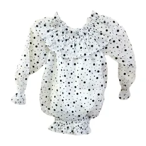 بلوز حریر آستین بلند دخترانه مدل توپی