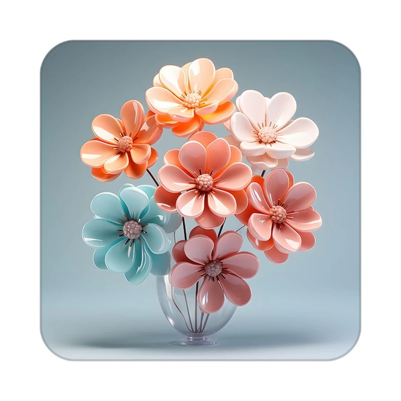 زیر لیوانی کاکتی طرح گل مدل mp15986