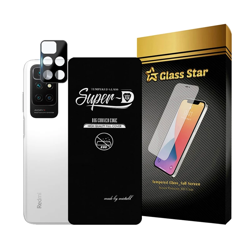  محافظ صفحه نمایش گلس استار مدل SUPLNFUGS مناسب برای گوشی موبایل شیائومی Redmi 10 / Redmi 10 Prime / Redmi 10 2022 به همراه محافظ لنز گوشی