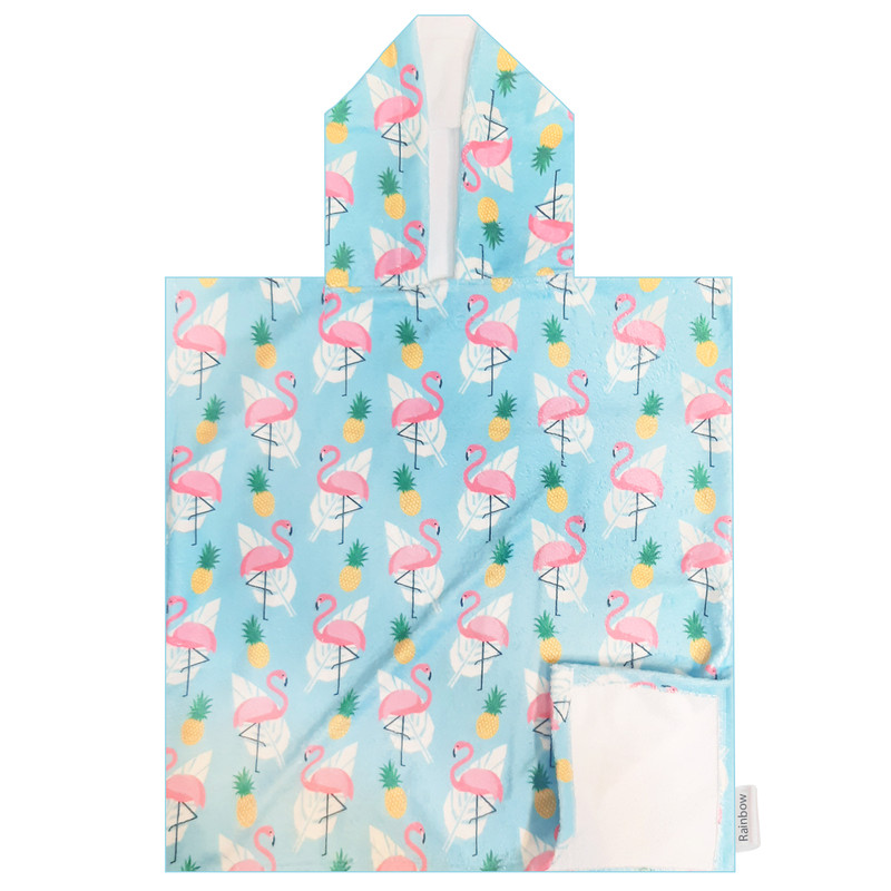 حوله کودک رینبو مدل Poncho-Flam سایز 60x60 سانتی متر