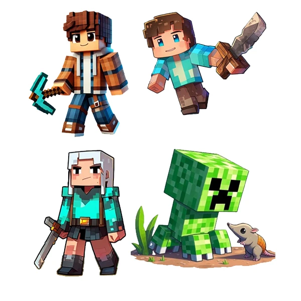  استیکر پارچه و لباس پاد آفرین طرح ماینکرافت کد 4874