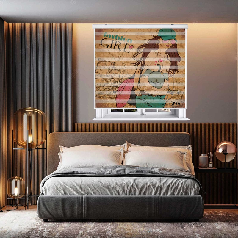 پرده زبرا زیو کد P6019 سایز 150x150 سانتی متر