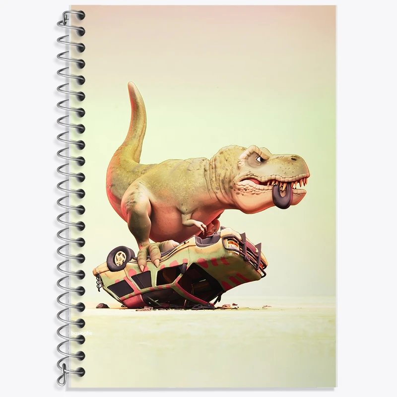 دفتر زبان 50 برگ خندالو مدل سه خط طرح دایناسور کد F965