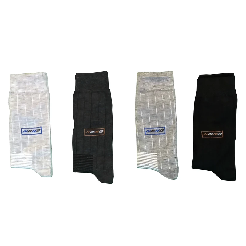 جوراب مردانه مدل ساق دار ضد حساسیت نانو تنفس پذیر مجموعه 4 عددی