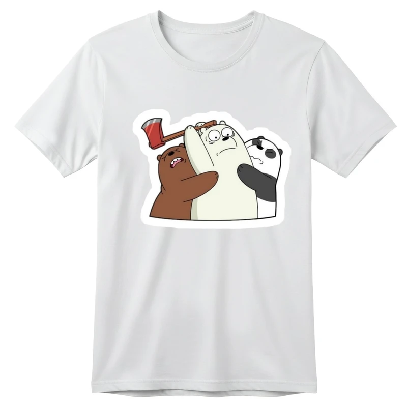 تی‌شرت آستین کوتاه بچگانه مدل خرس های کله فندقی کد p7 