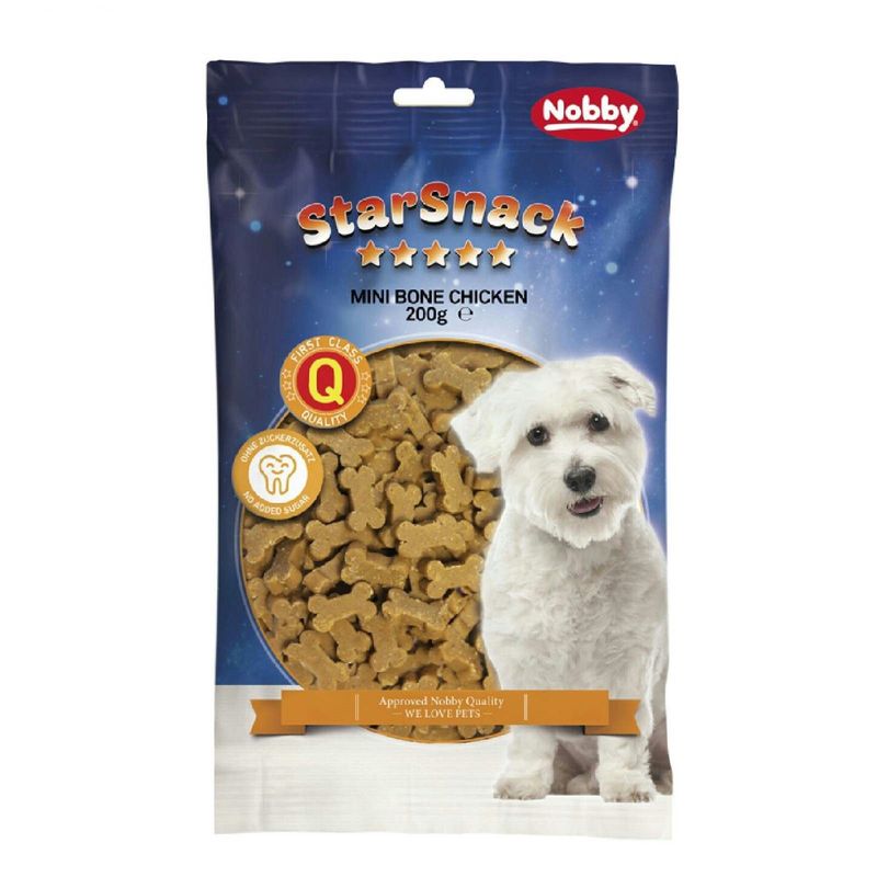 غذای تشویقی سگ نوبی مدل mini starsnack chicken وزن 200 گرم