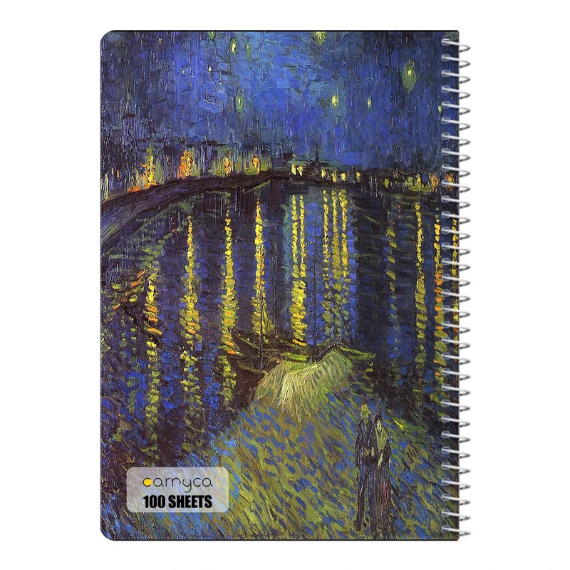 دفتر شطرنجی 100 برگ سیمی کارنیکا طرح نقاشی های ون گوگ Van Gogh Paintings کد 64711