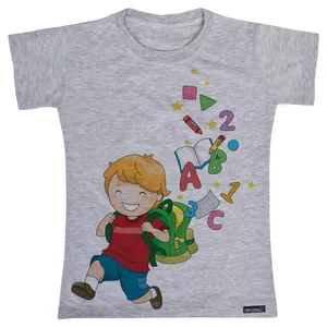 تی شرت آستین کوتاه دخترانه 27 مدل School Child کد MH799
