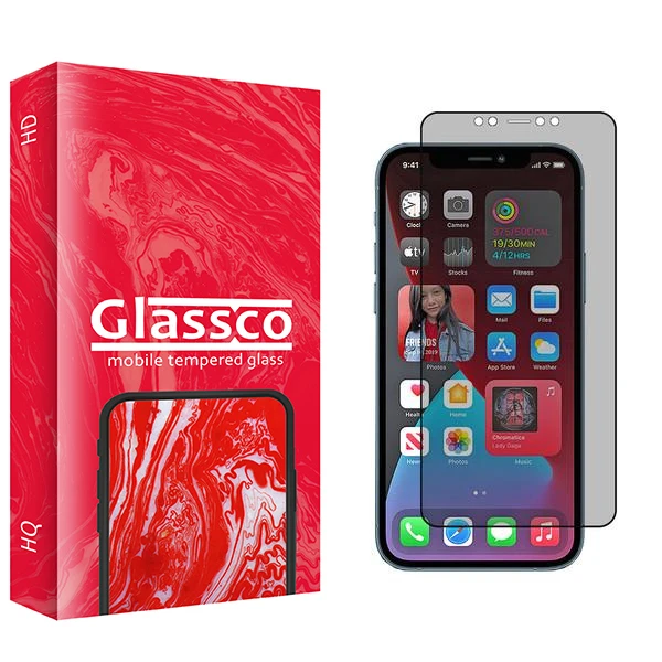 محافظ صفحه نمایش حریم شخصی گلس کو مدل Co2 مناسب برای گوشی موبایل اپل iPhone 12 Pro Max