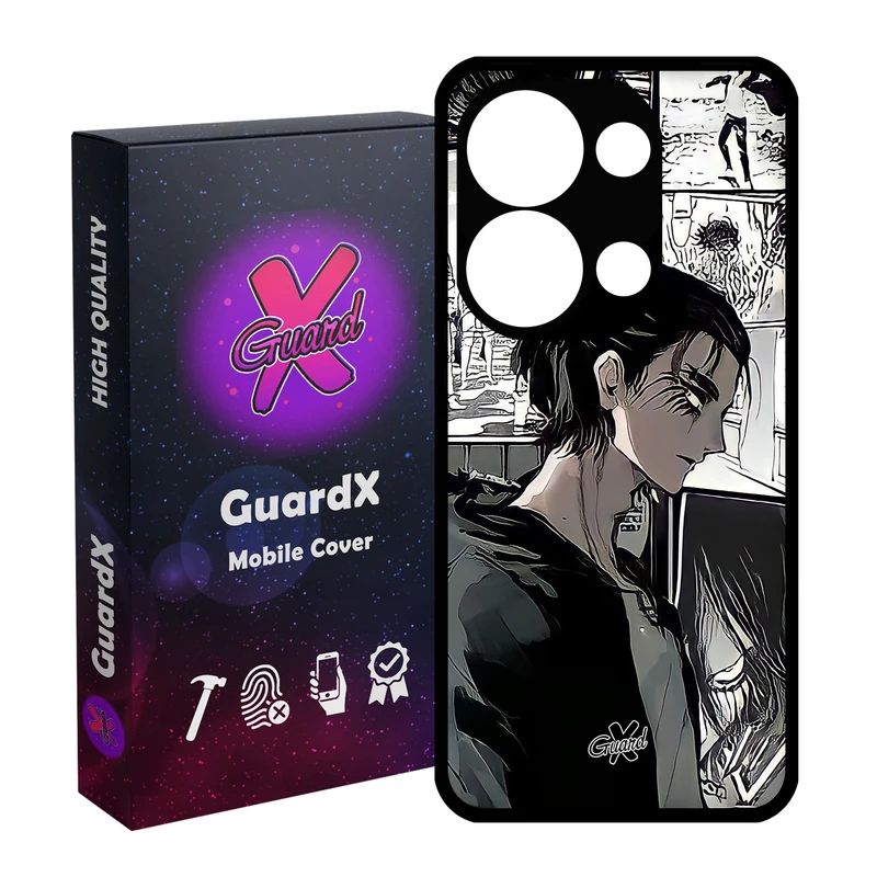 کاور گارد ایکس طرح Eren Yeager Anime مدل Glass10442 مناسب برای گوشی موبایل شیائومی Poco X6 5G / Redmi Note 13 Pro 5G
