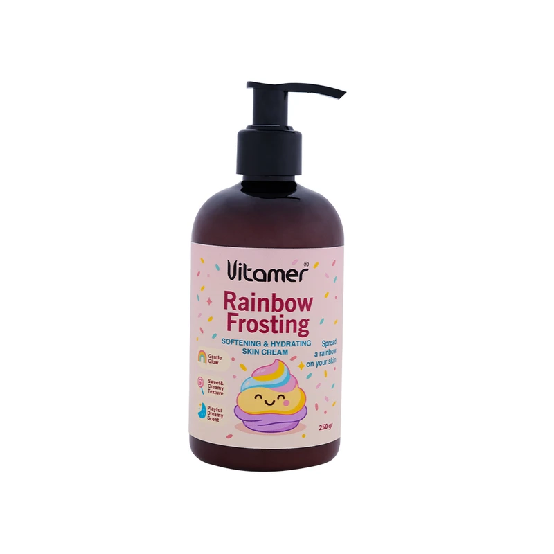 کرم مرطوب‌کننده و آبرسان بدن ویتامر مدل Rainbow Frosting مناسب برای انواع پوست حجم 250 میلی‌لیتر