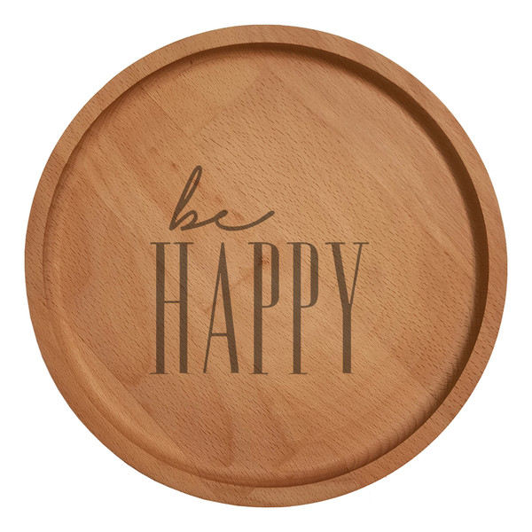 بشقاب چوبی مدل Be Happy 6017