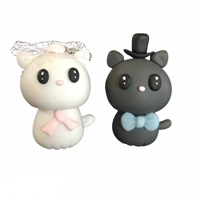 مجسمه مدل گربه طرح عروس و داماد مجموعه 2 عددى