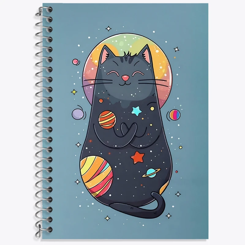 دفتر نت موسیقی 50 برگ خندالو طرح گربه ی فضایی کد N4441