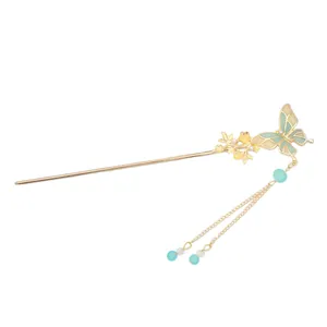 گیره مو زنانه مدل کانزاشی طرح پروانه آرام