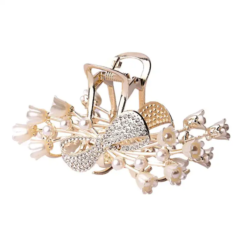 کلیپس مو زنانه مدل گل پاپیونی دوطرفه